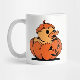 Cute Halloween Duck in Pumpkin Mug